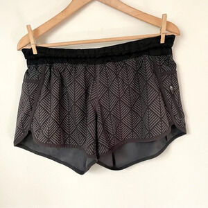Lululemon  Run: Speed Short *4-way Stretch Diamond Palm Deep Coal Black